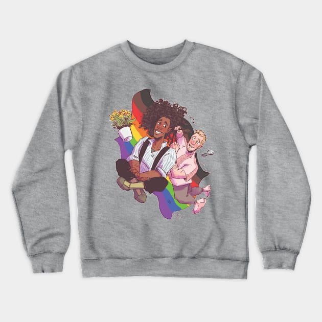 PRIDE! Love in Free Fall Crewneck Sweatshirt by This Planet Needs a Name